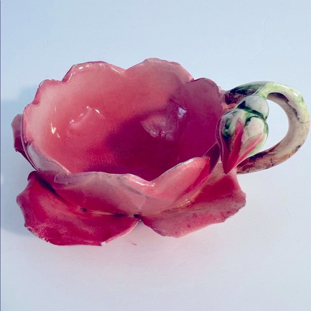 Floral Pink Ceramic Teacup